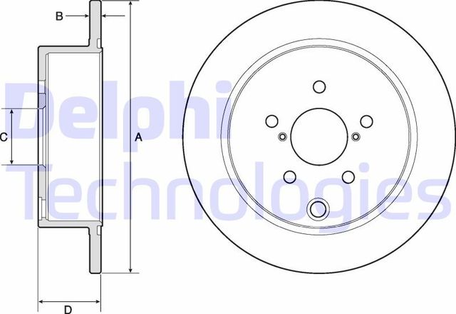 Тормозной диск Delphi задний для Subaru XV I 2012-2017. Артикул BG4776C