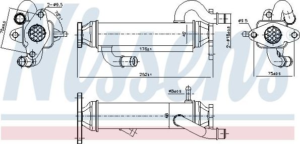 Радиатор EGR FIAT DUCATO 30 (2007) 2.3 MULTIJET Nissens (сталь). Артикул 989328