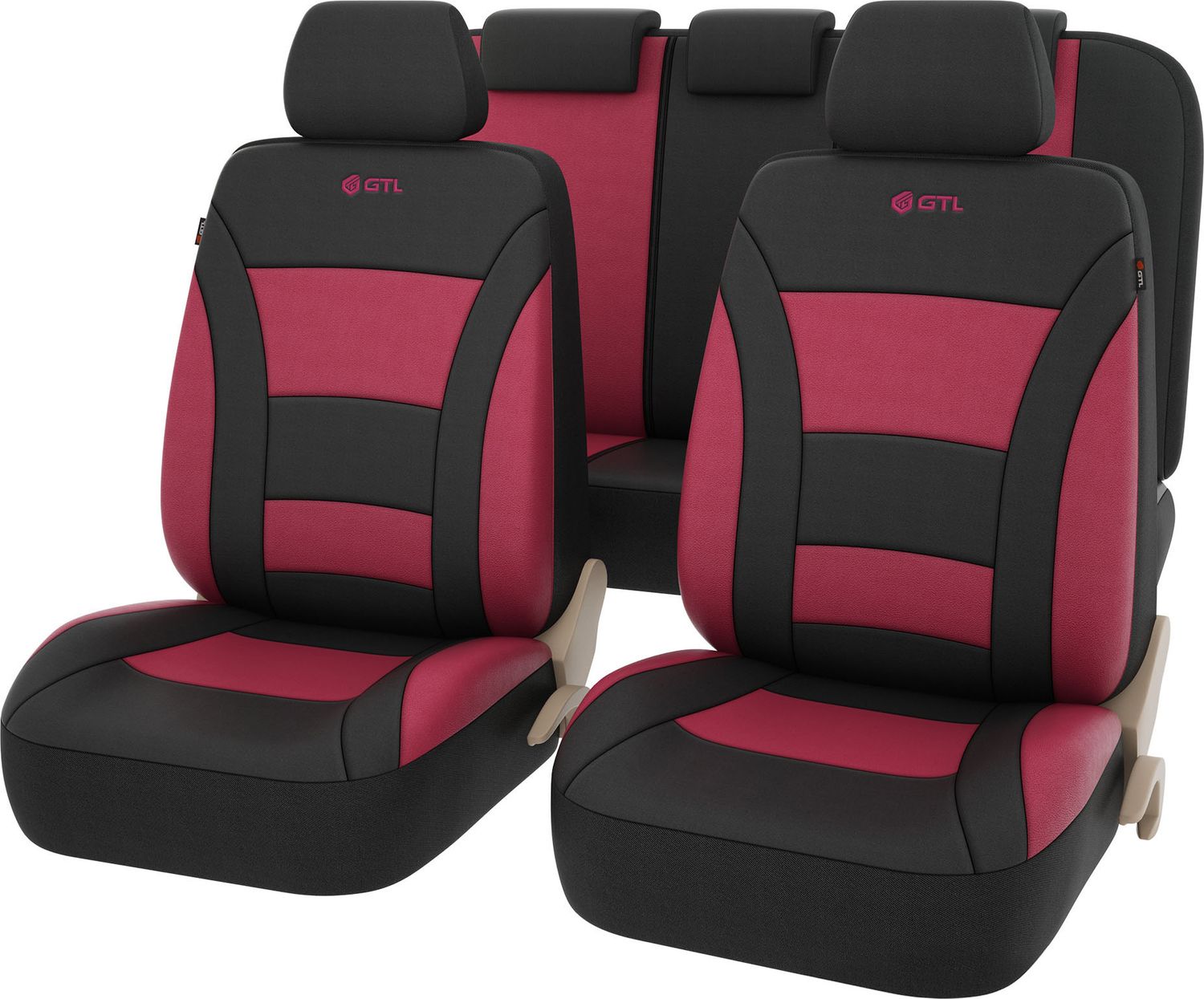 Чехлы универсальные PSV GTL Commodore с имитацией кожи на сидения, цвет Бордовый. Артикул 132688