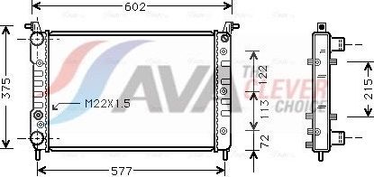 Радиатор охлаждения двигателя AVA ** CLEVER FIT ** для Fiat Strada 1999-2026. Артикул FT2225