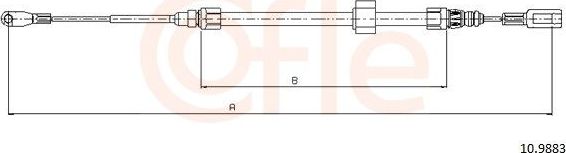Трос ручника (тросик ручного тормоза) Cofle передний для Mercedes-Benz Sprinter 904 1995-2006. Артикул 10.9883