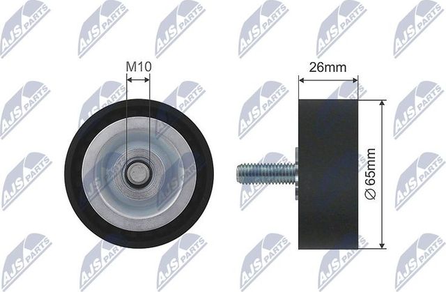 Натяжной ролик (натяжитель) приводного поликлинового ремня NTY (полимерный материал). Артикул RNK-BM-002B