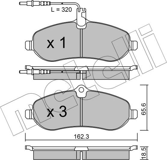Тормозные колодки Metelli. Артикул 22-0707-0