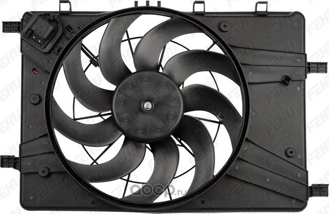 Электровентилятор охлаждения с Кожухом с резистором для Chevrolet Cruze (09-) (Fehu). Артикул ffc1031h