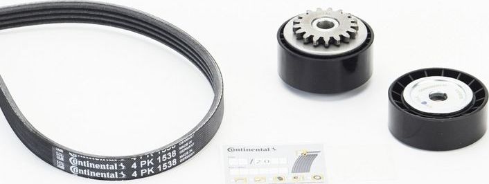 Приводной ремень поликлиновой с роликами (комплект) ContiTech. Артикул 4PK1538K1