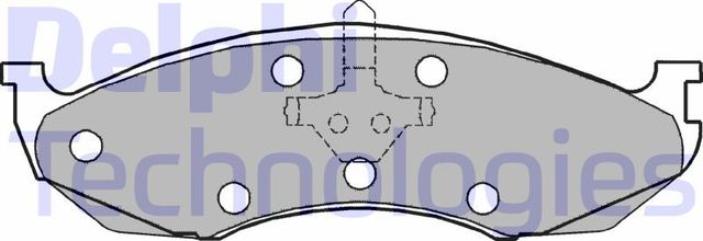 Тормозные колодки Delphi (Low-Metallic) передние для Kia Carnival I 1999-2001. Артикул LP1615