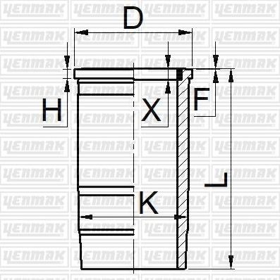 Гильза цилиндра Yenmak (Серый чугун) для DAF CF 2013-2026. Артикул 51-05254-000