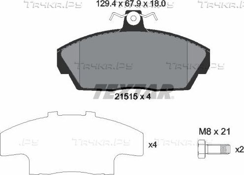 Тормозные колодки Textar. Артикул 2151504