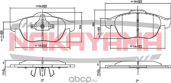 Колодки тормозные (Nakayama). Артикул HP8106NY