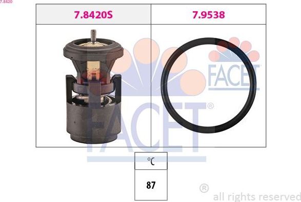 Термостат Facet Made in Italy - OE Equivalent для Volkswagen Fox I 2005-2009. Артикул 7.8420