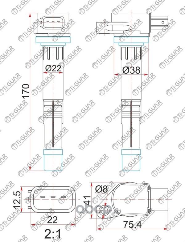 Катушка зажигания (TI-Guar). Артикул TG30520RRA007