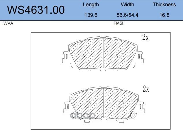 Колодки тормозные дисковые | перед | (Jeenice). Артикул WS463100