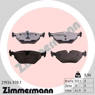 Тормозные колодки Zimmermann rd:z. Артикул 21934.970.1