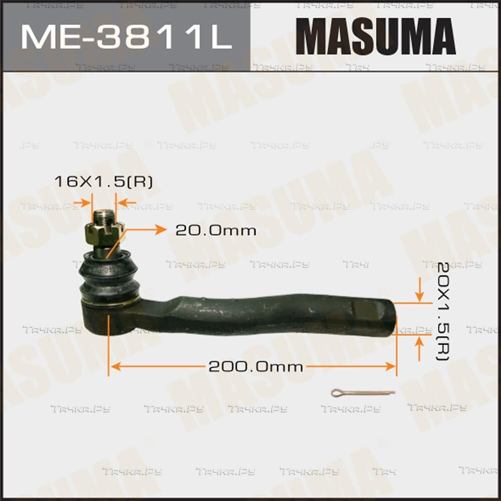 Наконечник рулевой тяги Masuma передний левый для Lexus LX 470 1998-2008. Артикул ME-3811L