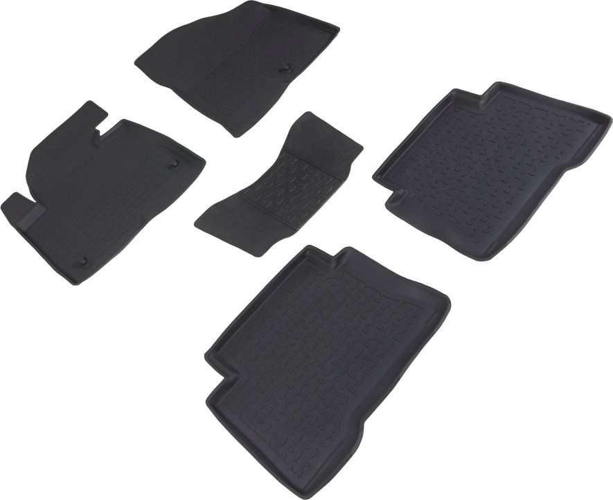 Коврики резиновые Seintex с высоким бортиком для салона Hyundai Santa Fe III 2012-2018. Артикул 83487