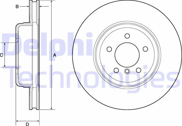 Тормозной диск Delphi передний для BMW Z4 II (E89) 2009-2016. Артикул BG9159C