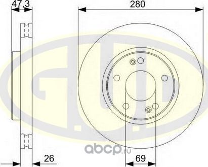 Тормозной диск G.U.D.. Артикул GDB126171