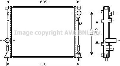 Радиатор охлаждения двигателя AVA. Артикул CR2097