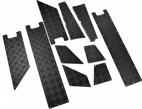 Накладки АВС-Дизайн боковые (комплект 10 частей, некрашеные) для Land Rover Defender 110 1983-2016. Артикул 35.001ABC