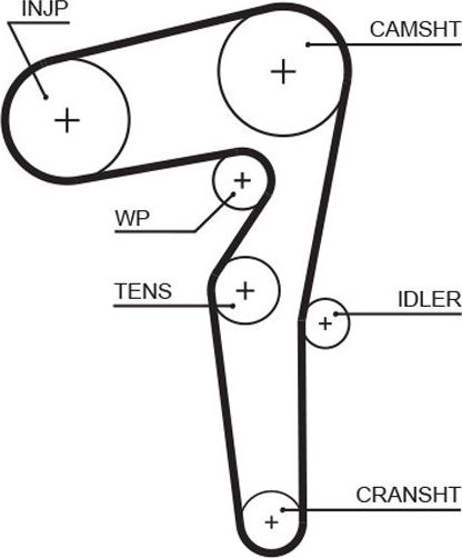 Ремень ГРМ Gates PowerGrip® для Fiat 500L I 2012-2026. Артикул 5646XS