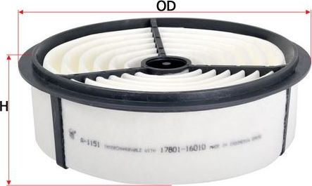 Воздушный фильтр Sakura. Артикул A-1151