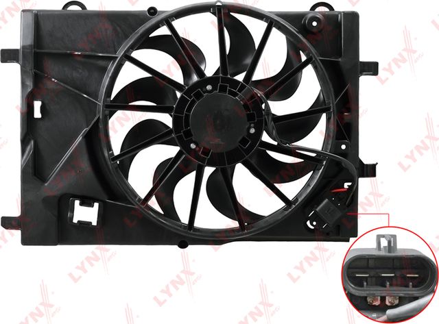 Вентилятор радиатора двигателя LYNXauto для Chevrolet Aveo II 2011-2015. Артикул RF-1556