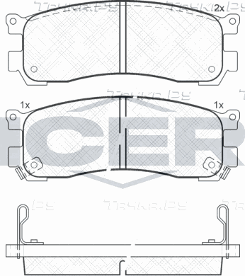 Тормозные колодки Icer задние для Mazda 929 III (HC) 1987-1989. Артикул 181418
