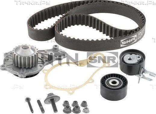 Помпа (водяной насос) с комплектом ремня ГРМ NTN / SNR для Ford Fiesta V 2001-2010. Артикул KDP452.320