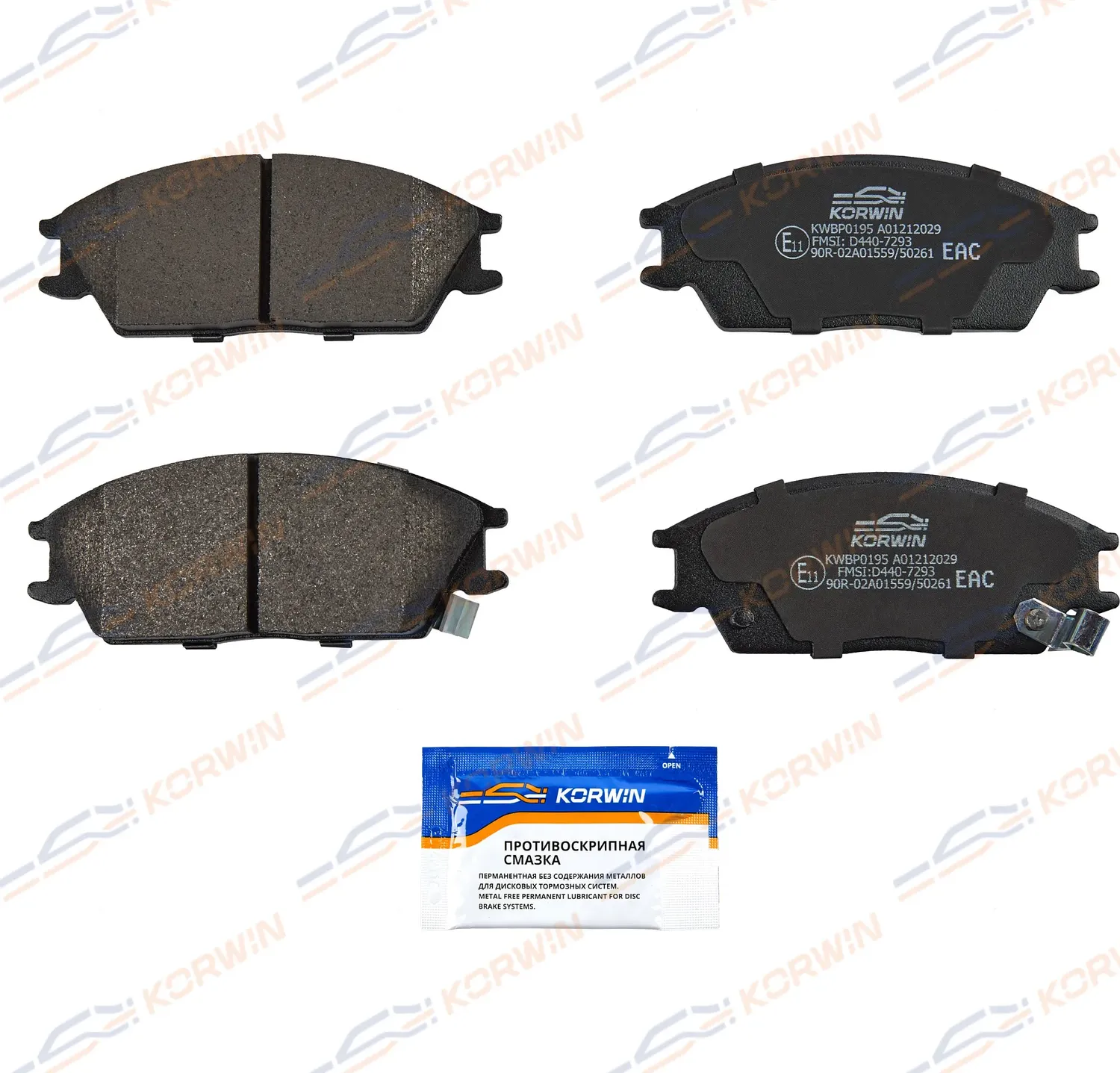 Колодки тормозные перед. Hyundai Accent I-II (+Tagaz) 94-/Getz (TB) 02 (Korwin) Korwin. Артикул KWBP0195