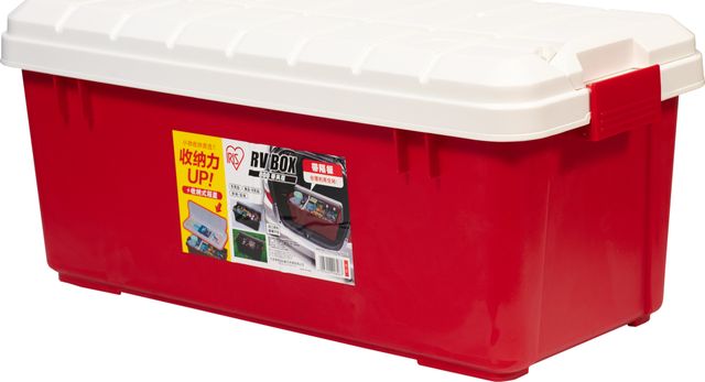 Ящик экспедиционный Iris Ohyama RV BOX 800 c двойной разделенной крышкой, WHITE/RED. 78,5x37x32,5 см. Артикул RV800CW