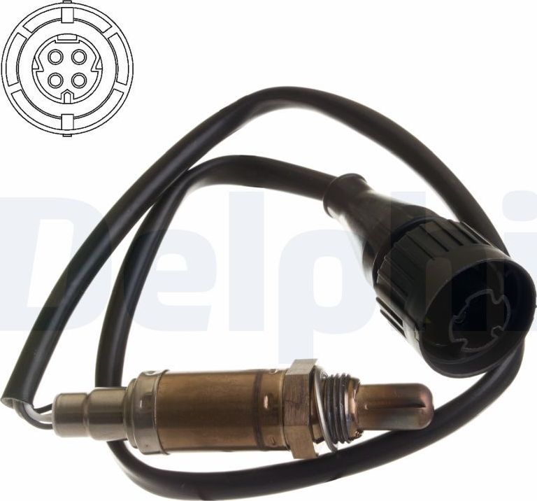 Лямбда-зонд (кислородный датчик) Delphi. Артикул ES10254-12B1
