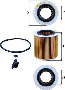 Масляный фильтр Mahle-Knecht. Артикул OX 387D1