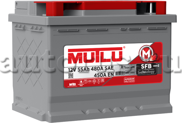 Аккумулятор SFB 55 А/ч обратная R+ 242x175x190 EN450 А (Mutlu). Артикул L255045A