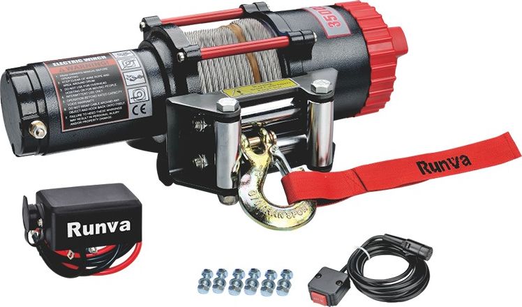 Лебёдка электрическая 12V Runva 3500A lbs 1588 кг. Артикул EWT3500A
