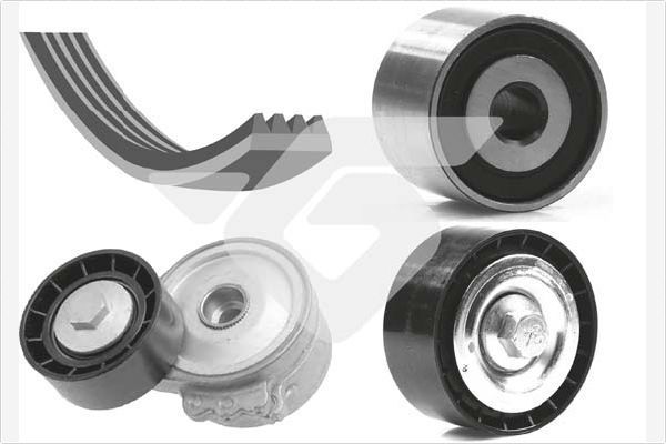 Приводной ремень поликлиновой с роликами (комплект) Hutchinson. Артикул KHV 124