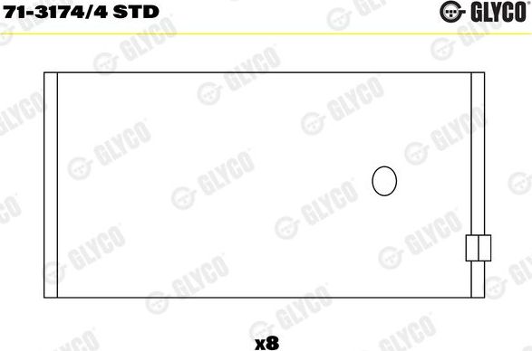 Вкладыши шатунные Glyco для Opel Frontera A 1992-1998. Артикул 71-3174/4 STD