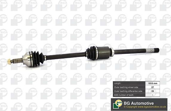 Полуось (привод в сборе, приводной вал) BGA. Артикул DS7319R