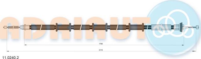 Трос ручника (тросик ручного тормоза) Adriauto задний левый для Fiat Doblo I 2001-2015. Артикул 11.0240.2
