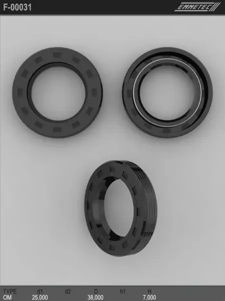 Сальник рулевой рейки 25 38 7 (Emmetec). Артикул F00031