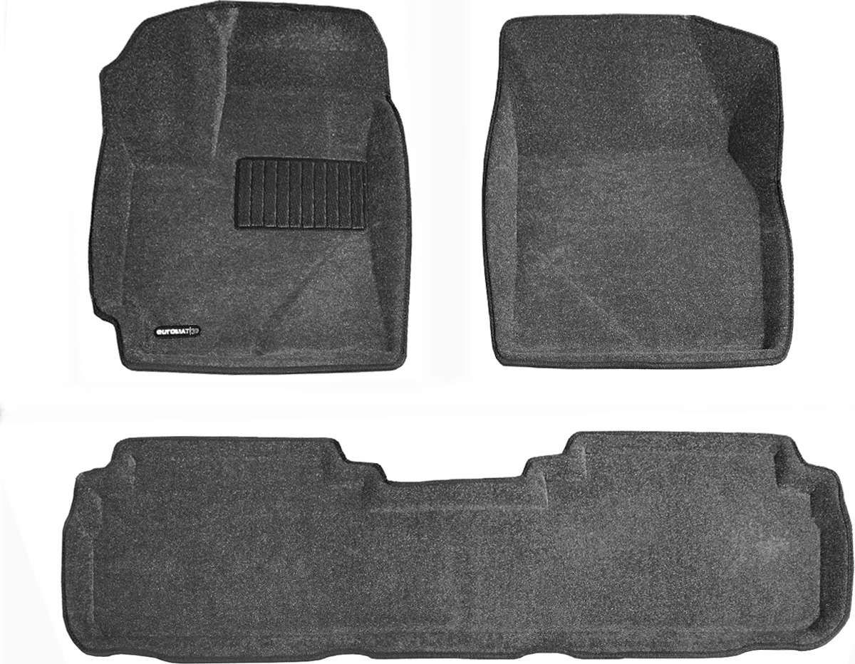 Коврики текстильные Euromat 3D Business для салона Toyota Highlander II 2010-2013 Серые. Артикул EMC3D-005111G