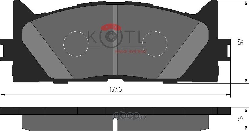 Колодки тормозные дисковые передние к-т TOYOTA CAMRY V40 06-/V50 11-/LEXUS ES 240/ (Kotl) Kotl. Артикул 3429kt