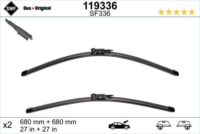 Щетки стеклоочистителя (дворники) SWF Das Original. Артикул 119336