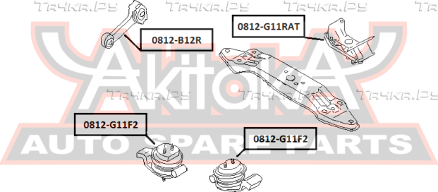Подушка (опора) двигателя Asva задняя для Subaru Legacy III 1998-2003. Артикул 0812-B12R