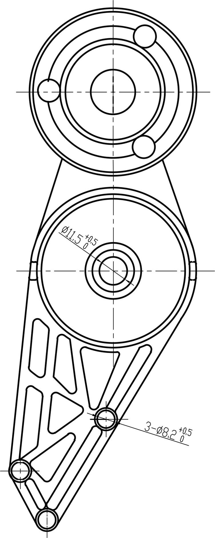 Натяжной ролик (натяжитель) приводного клинового зубчатого ремня Trialli. Артикул CM 5422