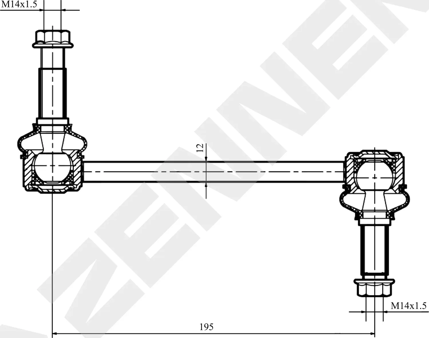 Тяга стабилизатора передняя левая/правая MERCEDES GL-CLASS X164 06-12, M-CLASS W (Zennek). Артикул DST0030