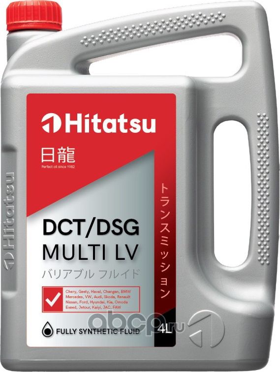 Жидкость трансм. cинт.Hitatsu DCT/DSG MULTI LV, 4л 7DCT 300/380/450/738, DCTF-2, Hitatsu. Артикул ATFDCT4