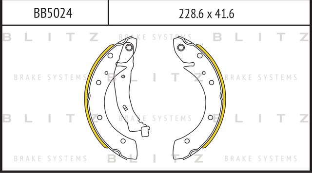 Колодки тормозные PSA BERLINGO/PARTNER 96- 1.1-2.0 задн.барабан. (Blitz). Артикул BB5024