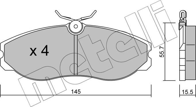 Тормозные колодки Metelli. Артикул 22-0198-0