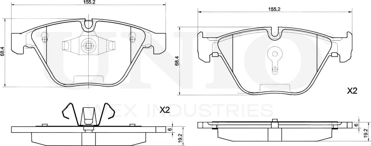 Колодки тормозные дисковые, комплект (Unio). Артикул BRP-20315