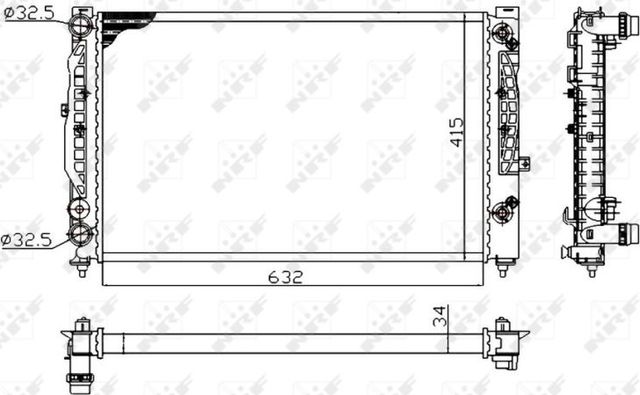Радиатор охлаждения двигателя NRF Economy Class для Audi A4 I (B5) 1994-2001. Артикул 529504A